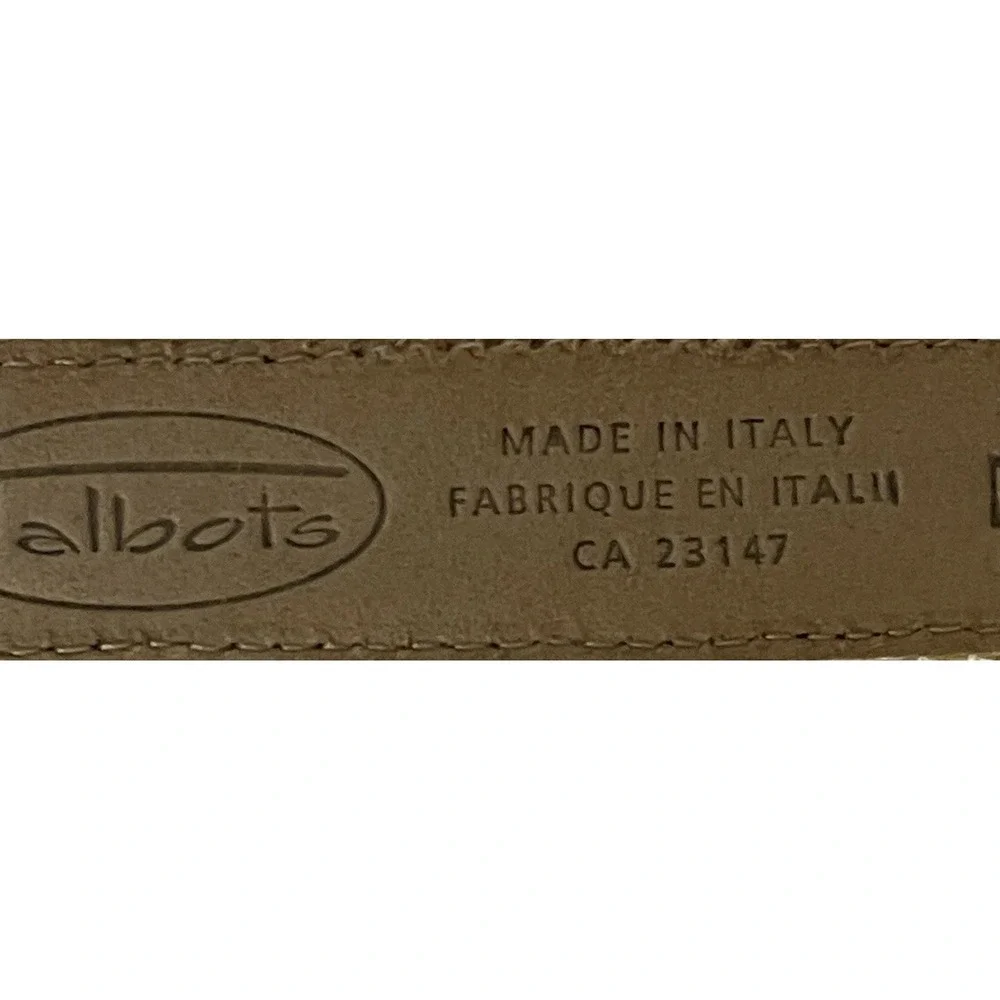 Talbots Italy Genuine Leather‎ Woven Belt Beige Medium 6904 Women EUC